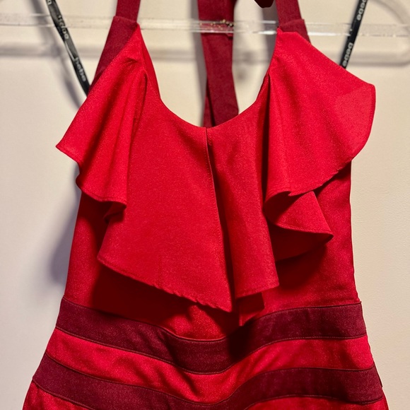 Bebe Red Halter Romper - Picture 6 of 7